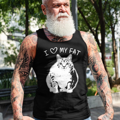 Cat Love Shirt, Funny Cat Lover Gift UnisexT-Shirt/Hoodie/Sweatshirt HLT00 - I Love My Fat Cat Funny Cat Lover T-Shirt Gift Idea T-Shirt