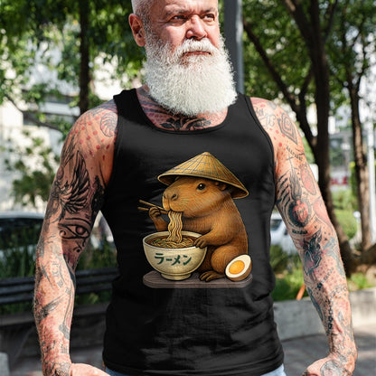 Cute Capybara Shirt, Funny Capybara Unisex T-Shirt/Hoodie/Sweatshirt HLT00 - Capybara Eating Japanese Ramen Kawaii Anime tee Funny Kids T-Shirt