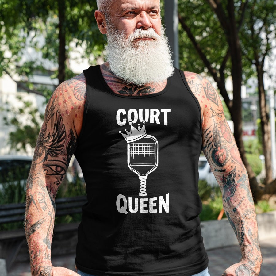 Funny Pickleball Shirt, Pickleball Lover Unisex T-Shirt/Hoodie/Sweatshirt HLT00 - Pickleball Court Queen T-Shirt