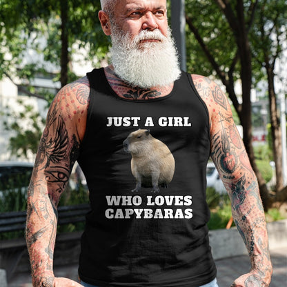 Cute Capybara Shirt, Funny Capybara Unisex T-Shirt/Hoodie/Sweatshirt HLT00 - Just a Girl Who Loves Capybara Long Sleeve T-Shirt