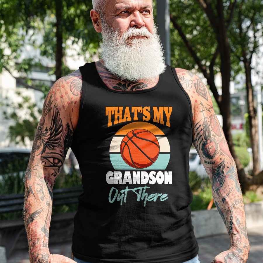 Best Grandma Shirt, Proud Grandma Unisex T-Shirt/Hoodie/Sweatshirt HLT00 - That's My Grandson Out There basketball Grandma Grandpa Cute T-Shirt