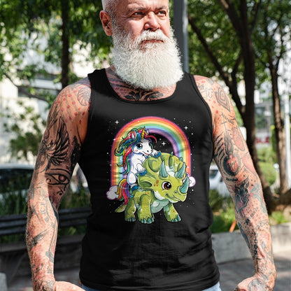 Best Dinosaur Lover Shirt, Funny Dinosaur UnisexT-Shirt/Hoodie/Sweatshirt HLT00 - Unicorn Riding Dinosaur Triceratops Funny Boys Girls Rainbow T-Shirt Small