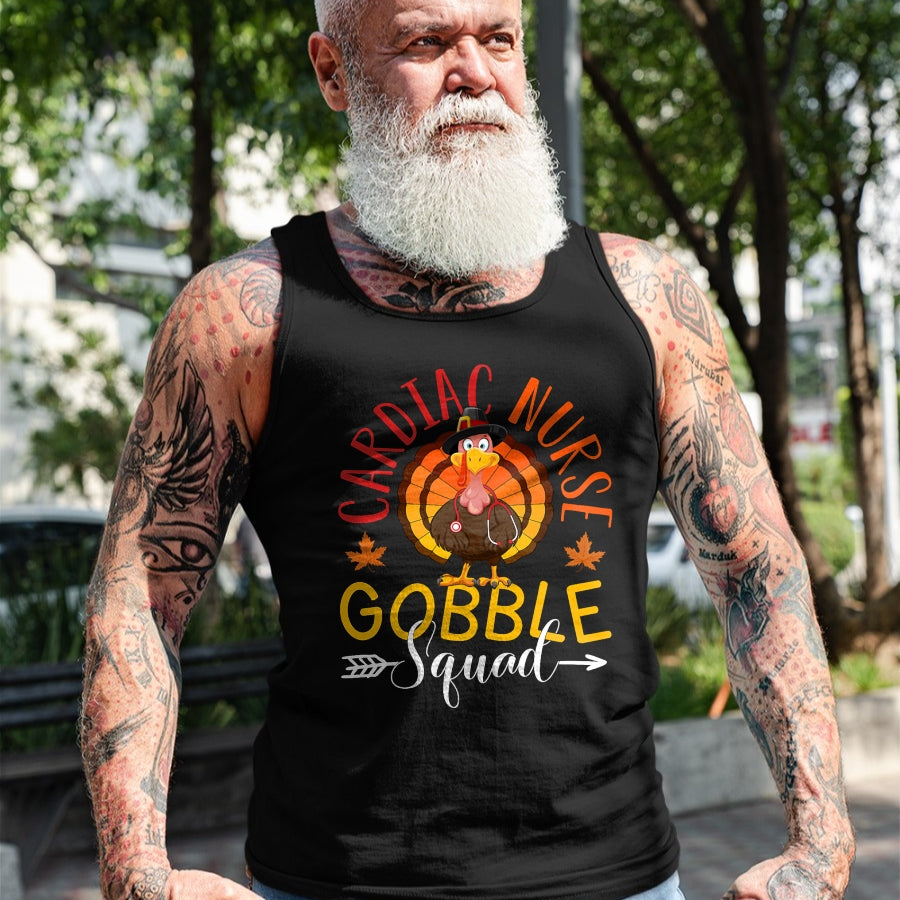 Funny Nurse Shirt, Nurse Unisex T-Shirt/Hoodie/Sweatshirt HLT00 - Cardiac Nurse Gobble Squad Nurse Thanksgiving Turkey Day T-Shirt