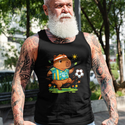 Cute Capybara Shirt, Funny Capybara Unisex T-Shirt/Hoodie/Sweatshirt HLT00 - Capybara Soccer Player Headband Funny Animal Sports Fan T-Shirt