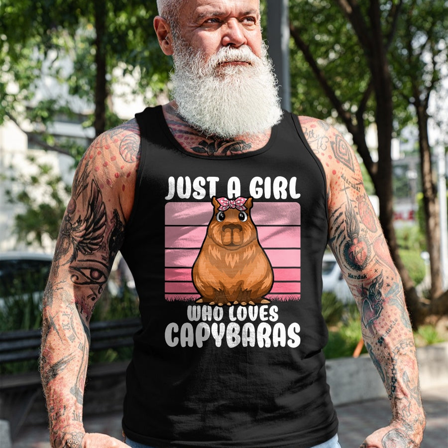 Cute Capybara Shirt, Funny Capybara Unisex T-Shirt/Hoodie/Sweatshirt HLT00 - Just A Girl Who Loves Capybaras Cute Girls Kids T-Shirt