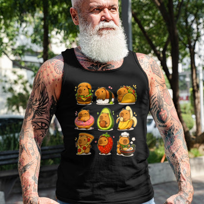 Cute Capybara Shirt, Funny Capybara UnisexT-Shirt/Hoodie/Sweatshirt HLT00 - Capybara Food Kawaii Cute Animal Foodie Funny Cartoon T-Shirt