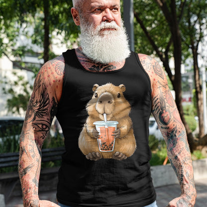 Cute Capybara Shirt, Funny Capybara Unisex T-Shirt/Hoodie/Sweatshirt HLT00 - Kawaii Anime Capybara Boba T-Shirt
