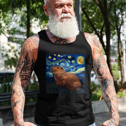 Cute Capybara Shirt, Funny Capybara Unisex T-Shirt/Hoodie/Sweatshirt HLT00 - Capybara Van Gogh Style Starry Night T-Shirt