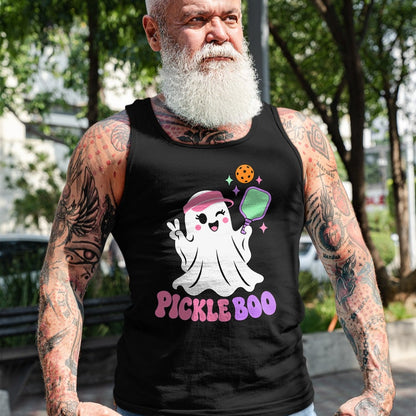 Funny Pickleball Shirt, Pickleball Lover Unisex T-Shirt/Hoodie/Sweatshirt HLT00 - Halloween Pickleball Ghost Girls Women Pickleball Halloween T-Shirt