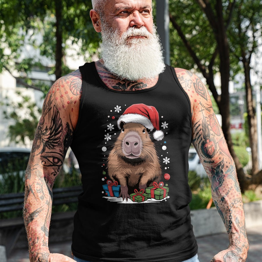 Cute Capybara Shirt, Funny Capybara Unisex T-Shirt/Hoodie/Sweatshirt HLT00 - Capybara Christmas Long Sleeve T-Shirt (4)