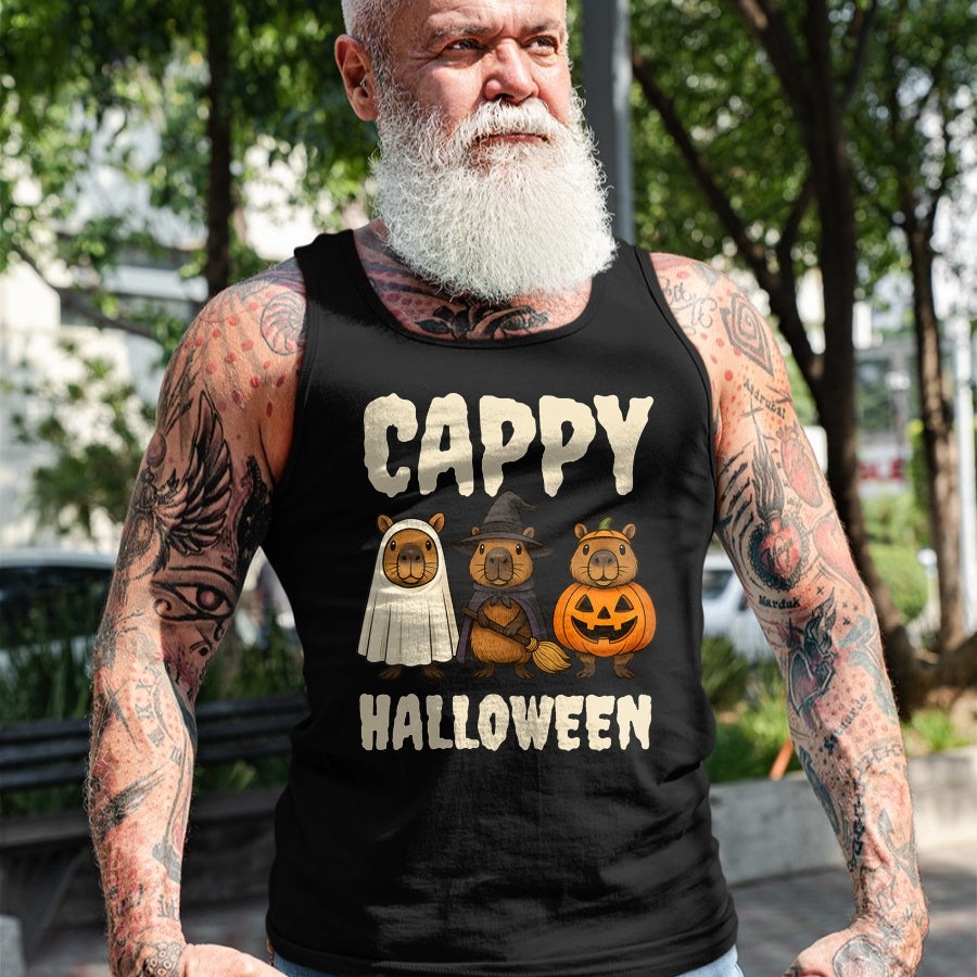 Cute Capybara Shirt, Funny Capybara UnisexT-Shirt/Hoodie/Sweatshirt HLT00 - Cappy Halloween Funny Capybara Ghost Witch Pumpkin Spooky T-Shirt