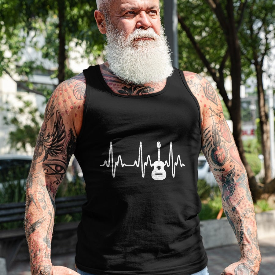 Guitar Lover Shirt, Funny Guitar UnisexT-Shirt/Hoodie/Sweatshirt HLT00 - Acoustic Guitar Heartbeat Shirt - Guitar Musician T-Shirt