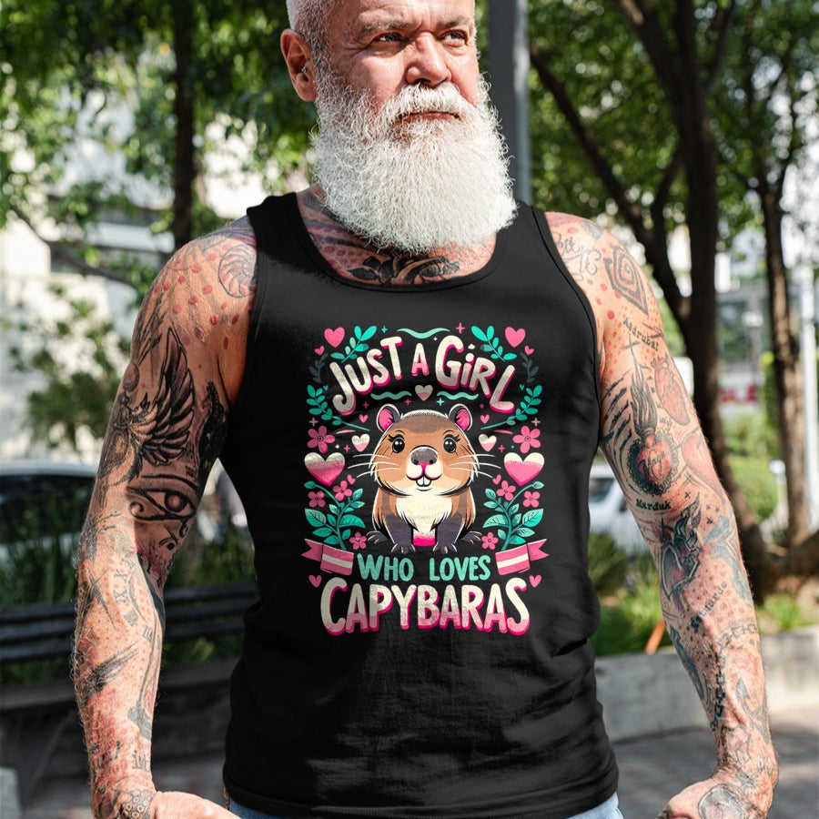 Cute Capybara Shirt, Funny Capybara Unisex T-Shirt/Hoodie/Sweatshirt HLT00 - Capybara Just a Girl who loves Capybaras T-Shirt