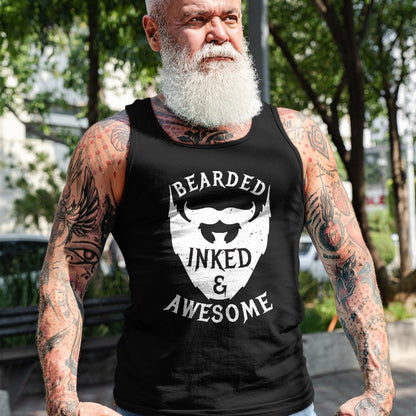 Best Wife Shirt, Wife and Husband Unisex T-Shirt/Hoodie/Sweatshirt HLT00 - Mens Bearded, Inked And Awesome Bearded And Tattooed Guy T Shirt