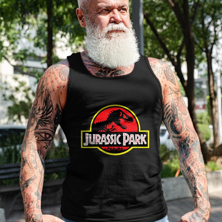 Best Dinosaur Lover Shirt, Funny Dinosaur UnisexT-Shirt/Hoodie/Sweatshirt HLT00 - Jurassic Park Vintage Distressed Logo T-Shirt - Classic Fit, Crew Neck, Short Sleeve, Black