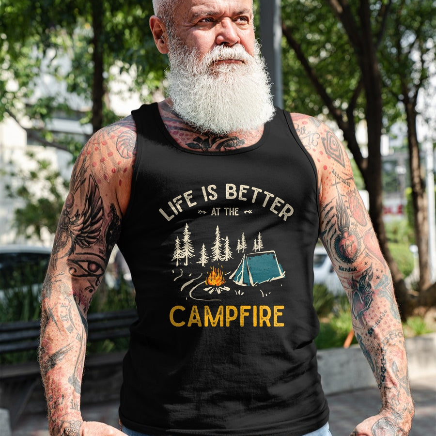 Funny Camping Shirt, Gift For Camping Lover Unisex T-Shirt/Hoodie/Sweatshirt HLT00 - Das Leben ist Besser am Lagerfeuer Funny Camper Camping T-Shirt