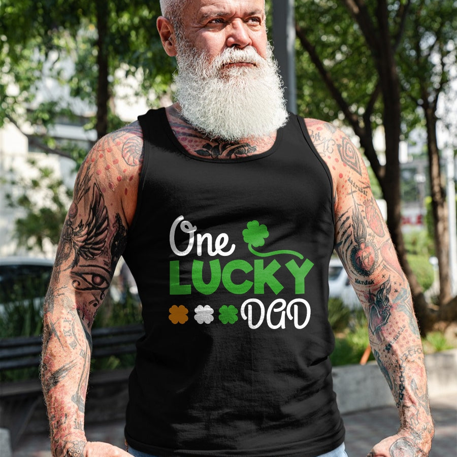 Gift for Dad Shirt, Funny Dad Unisex T-Shirt/Hoodie/Sweatshirt HLT00 – One Lucky Dad st patricks day pregnancy announcement shirt T-Shirt