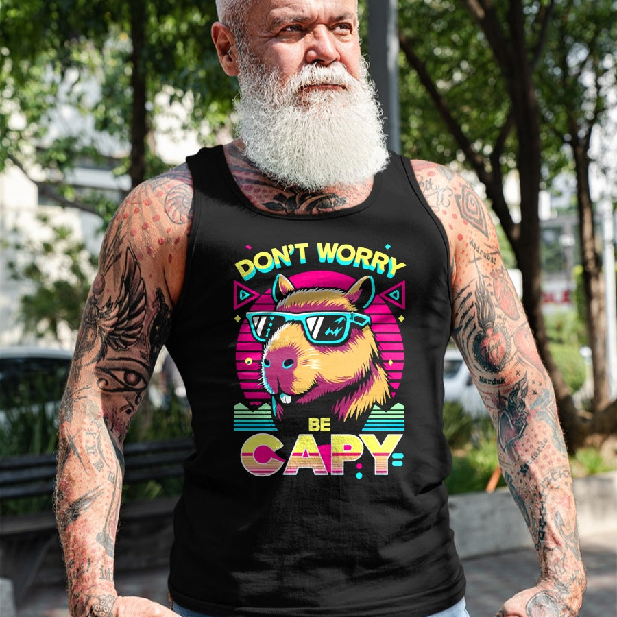 Cute Capybara Shirt, Funny Capybara Unisex T-Shirt/Hoodie/Sweatshirt HLT00 - Cool Capybara Retro Long Sleeve T-Shirt