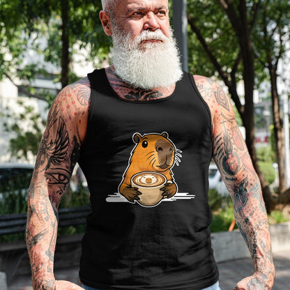 Cute Capybara Shirt, Funny Capybara Unisex T-Shirt/Hoodie/Sweatshirt HLT00 - Capybara Coffee Lover Latte Art Funny Capybara T-Shirt
