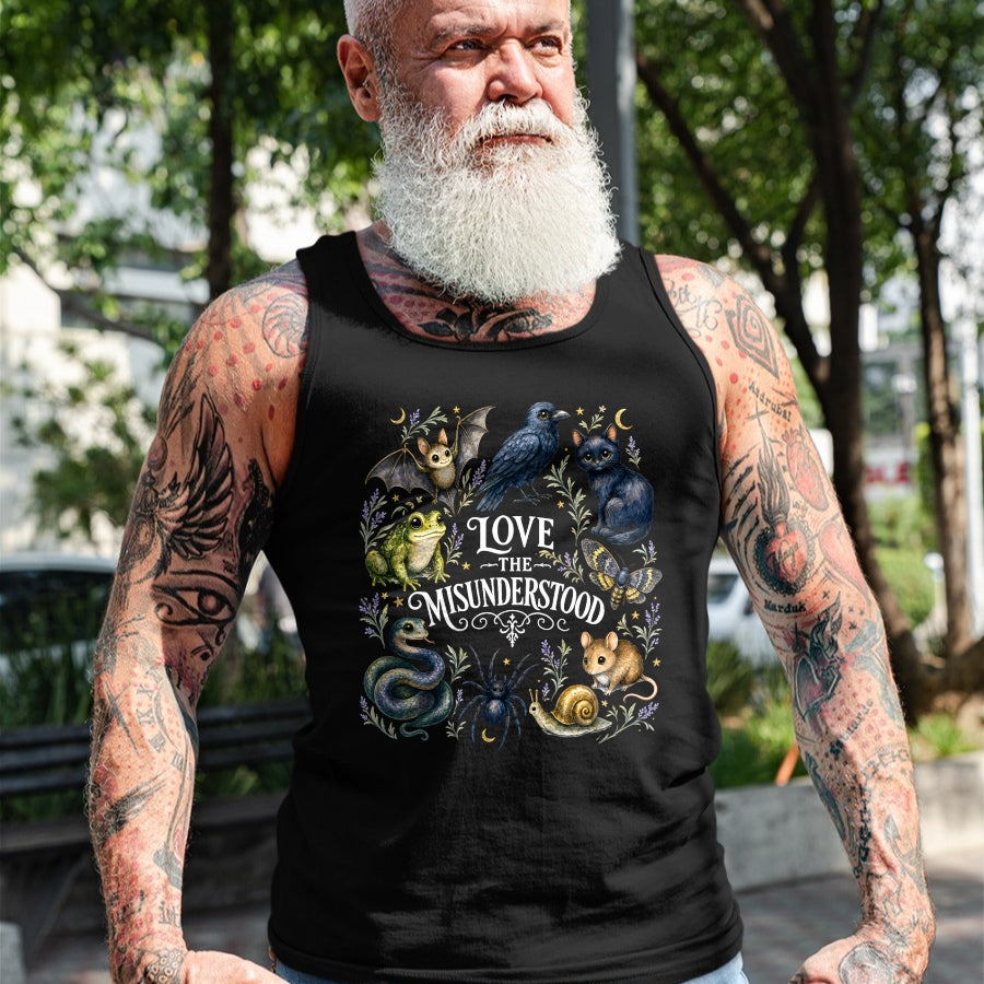 Cat Love Shirt, Funny Cat Lover Gift UnisexT-Shirt/Hoodie/Sweatshirt HLT00 - Love The Misunderstood Bat Frog Raven Snake Cat Moth Spider T-Shirt (2)