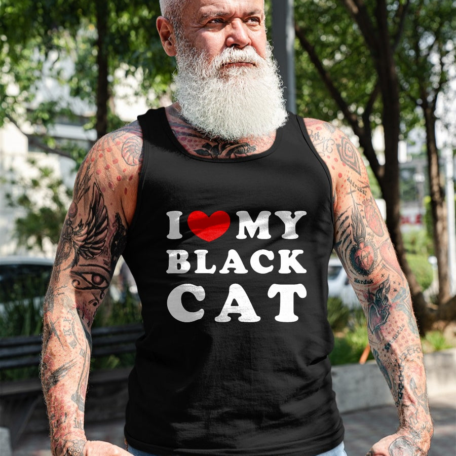 Cat Love Shirt, Funny Cat Lover Gift UnisexT-Shirt/Hoodie/Sweatshirt HLT00 - I Love My Black Cat, I Heart My Black Cat T-Shirt