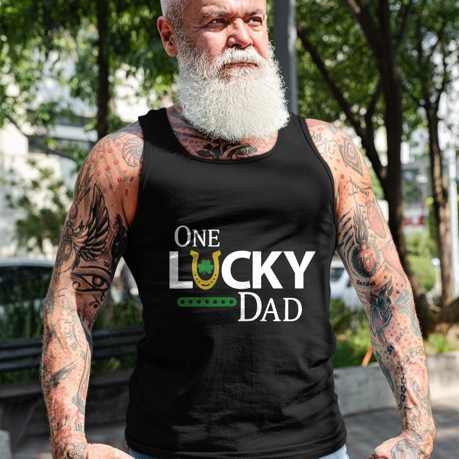 Gift for Dad Shirt, Funny Dad Unisex T-Shirt/Hoodie/Sweatshirt HLT00 – One Lucky Dad Shirt Funny St Patricks Day Gift For Daddy T-Shirt