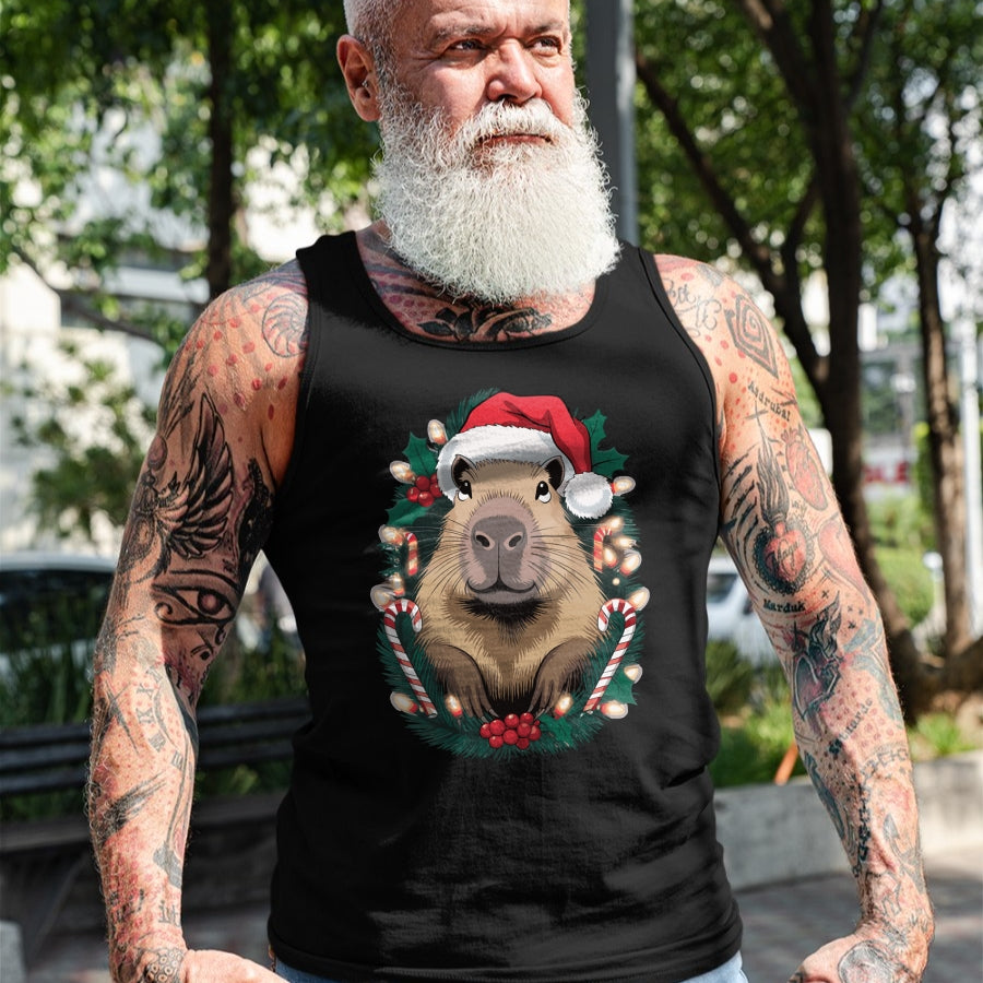 Cute Capybara Shirt, Funny Capybara Unisex T-Shirt/Hoodie/Sweatshirt HLT00 - Capybara Christmas Long Sleeve T-Shirt (3)