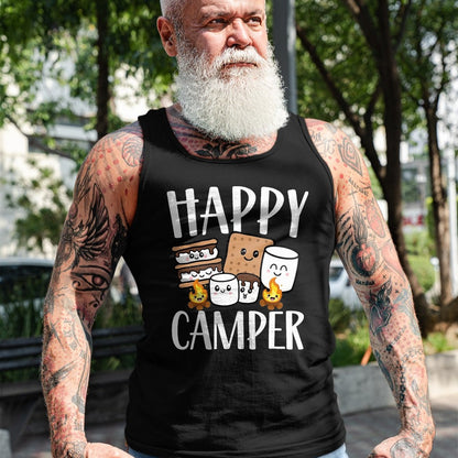 Funny Camping Shirt, Gift For Camping Lover Unisex T-Shirt/Hoodie/Sweatshirt HLT00 - Kawaii Smore Happy Camper Camping Crew Trip Campfire Squad T-Shirt, Men, Black, 3X-Large