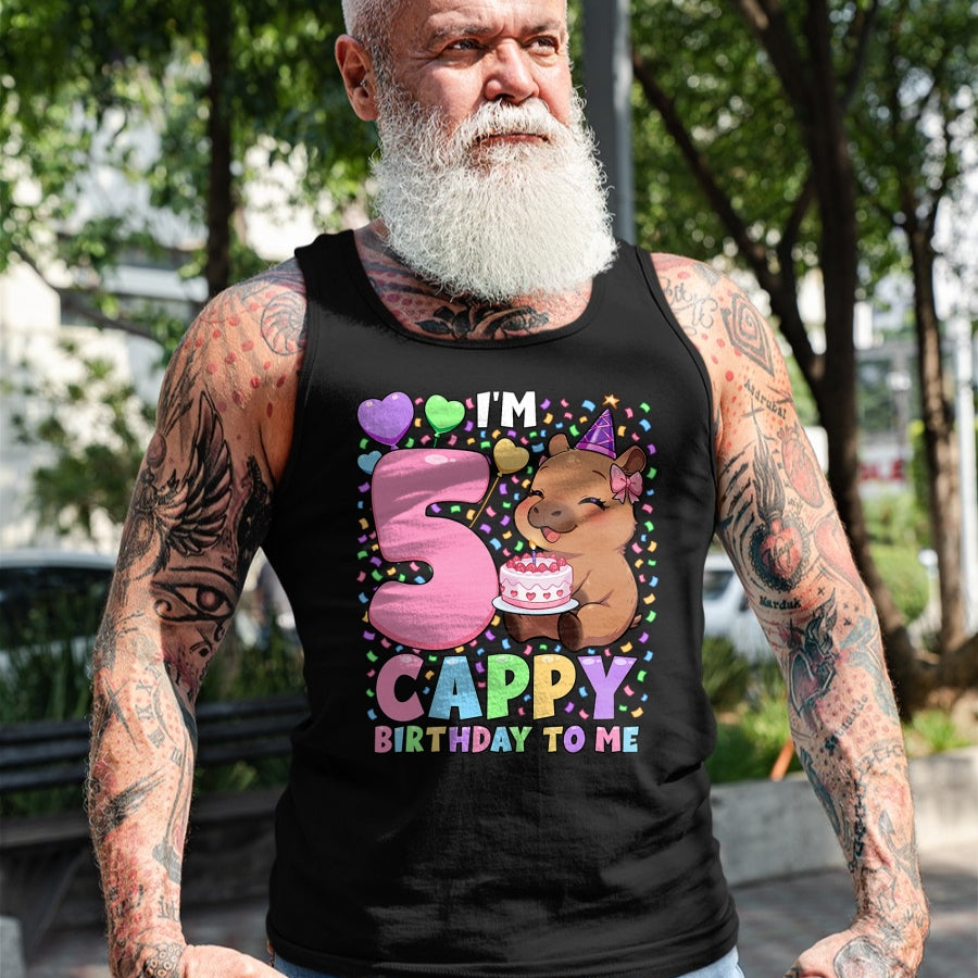 Cute Capybara Shirt, Funny Capybara UnisexT-Shirt/Hoodie/Sweatshirt HLT00 - Capybara Birthday Shirt 5 Kawaii Girl Capybara 5th Birthday T-Shirt