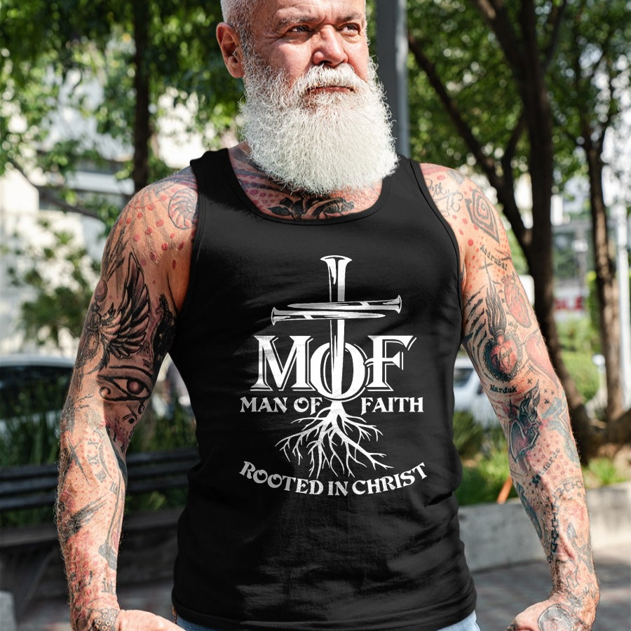 Christian Tee, Christian Faith Unisex T-Shirt/Hoodie/Sweatshirt HLT00 - Man Of Faith Shirt Rooted In Christ T-Shirt (1)