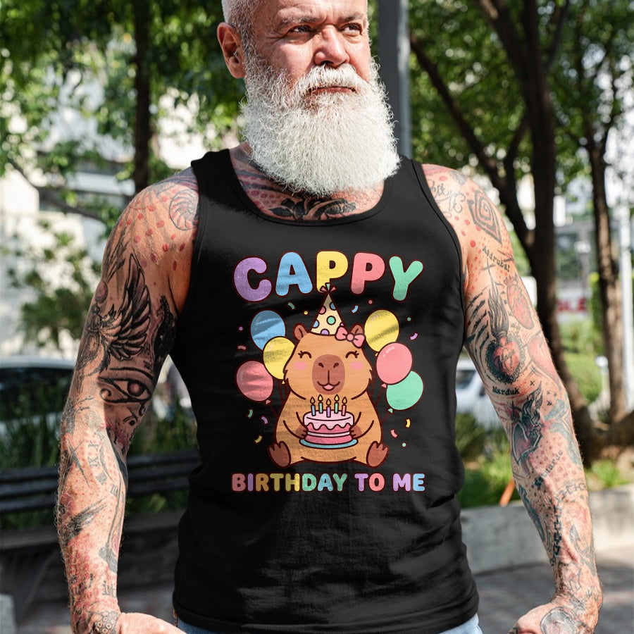 Cute Capybara Shirt, Funny Capybara UnisexT-Shirt/Hoodie/Sweatshirt HLT00 - Cappy Birthday to Me Happy Birthday T-Shirt