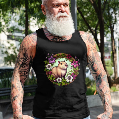 Cute Capybara Shirt, Funny Capybara Unisex T-Shirt/Hoodie/Sweatshirt HLT00 - Capybara floral Illustration Long Sleeve T-Shirt