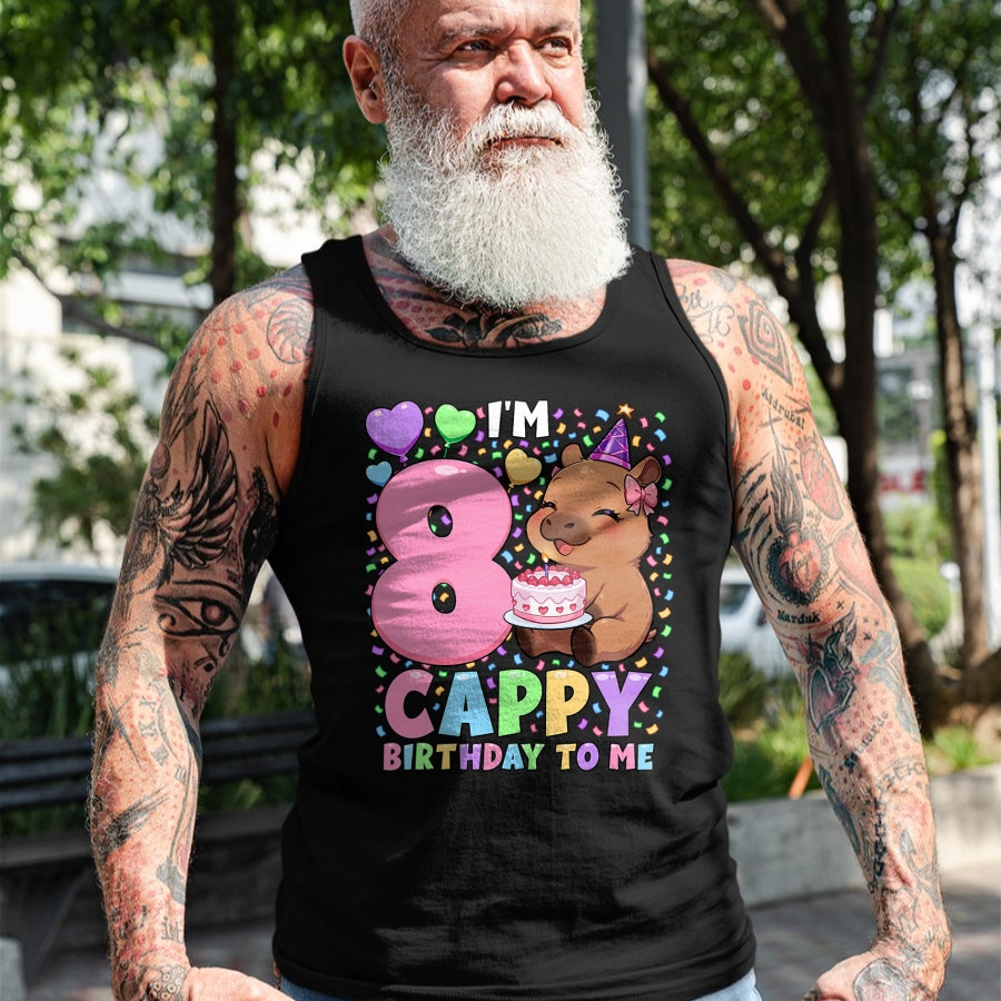 Cute Capybara Shirt, Funny Capybara UnisexT-Shirt/Hoodie/Sweatshirt HLT00 - Capybara Birthday Shirt 8 Kawaii Girl Capybara 8th Birthday T-Shirt
