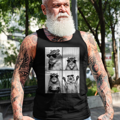 Cute Capybara Shirt, Funny Capybara Unisex T-Shirt/Hoodie/Sweatshirt HLT00 - Funny Capybara Photobooth, Capybara with Sunglasses, Rodent T-Shirt, Women, Black, X-Small