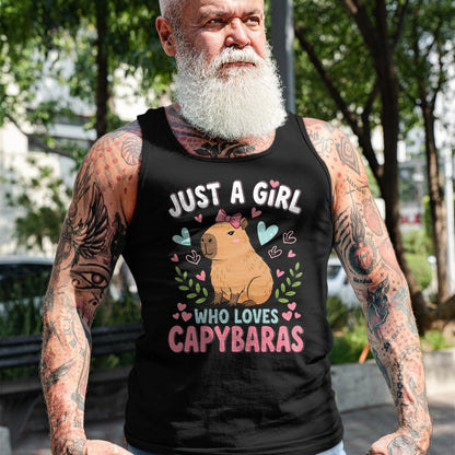 Cute Capybara Shirt, Funny Capybara Unisex T-Shirt/Hoodie/Sweatshirt HLT00 - Just a Girl who Loves Capybaras T-Shirt (4)
