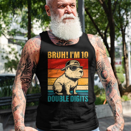 Cute Capybara Shirt, Funny Capybara UnisexT-Shirt/Hoodie/Sweatshirt HLT00 - 10 Years Old Birthday Bruh I_m Double Digits 10th Birthday T-Shirt