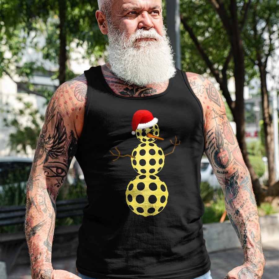 Funny Pickleball Shirt, Pickleball Lover Unisex T-Shirt/Hoodie/Sweatshirt HLT00 - Pickleball Christmas T-Shirt Funny Pickleball Snowman Shirt Tank Top