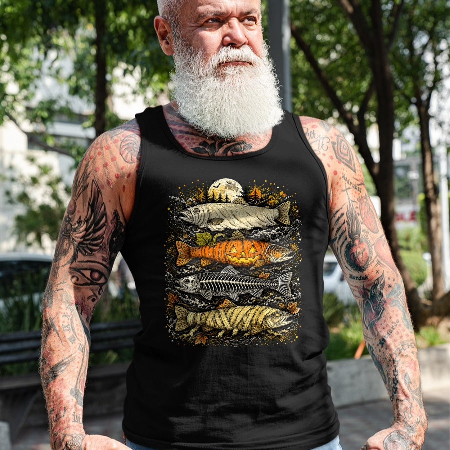Funny Fishing Shirt, Gift For Fishing Lover Unisex T-Shirt/Hoodie/Sweatshirt HLT00 - Halloween Trout Fish T-Shirt