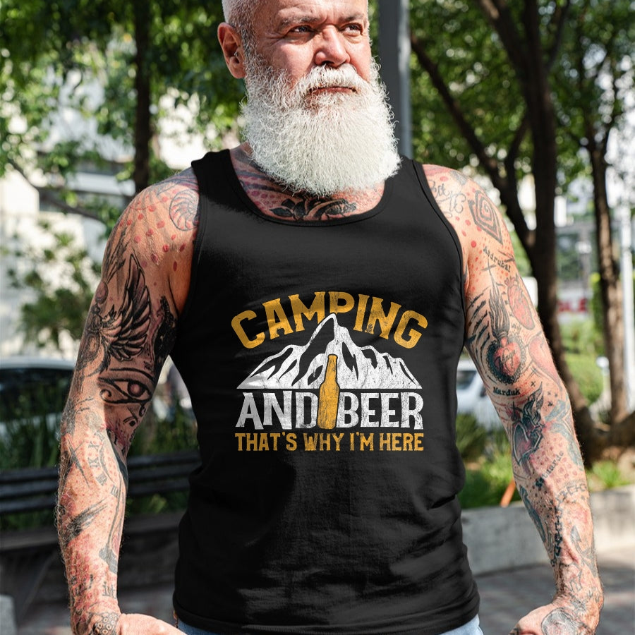Funny Camping Shirt, Gift For Camping Lover Unisex T-Shirt/Hoodie/Sweatshirt HLT00 - Camping and Drinking Shirt Camping and Beer Why I_m Here Tee T-Shirt