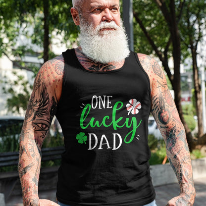Gift for Dad Shirt, Funny Dad Unisex T-Shirt/Hoodie/Sweatshirt HLT00 – Mens Baseball Dad One Lucky Dad Tee Vintage St Patrick Day Father T-Shirt