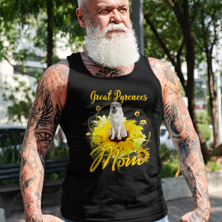 Dog Love Shirt, Dog Lover Gift T-Shirt/Hoodie/Sweatshirt HLT00 - Sunflower Great Pyrenees Mom Dog Lover Mother_s T-Shirt