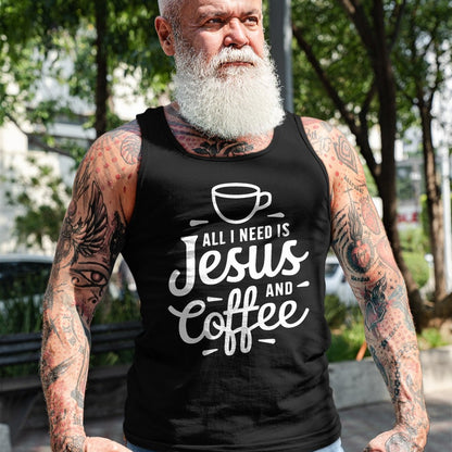 Christian Tee, Christian Faith Unisex T-Shirt/Hoodie/Sweatshirt HLT00 -  All I Need Is Jesus And Coffee Shirt Men Women Religious T-Shirt