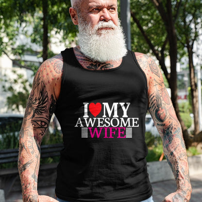 Best Wife Shirt, Wife and Husband Unisex T-Shirt/Hoodie/Sweatshirt HLT00 - I Love My Awesome Wife Valentines Day Husband Wife Gifts T-Shirt