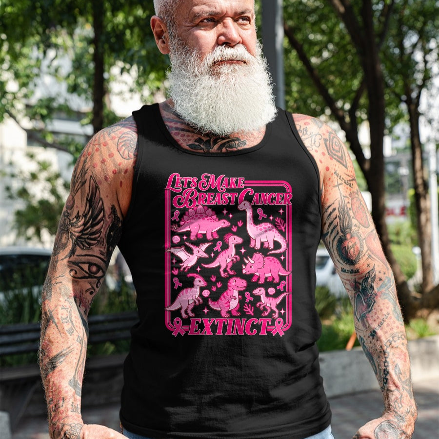 Best Dinosaur Lover Shirt, Funny Dinosaur UnisexT-Shirt/Hoodie/Sweatshirt HLT00 - Lets Make Breast Cancer Extinct Pink Dinosaur Awareness T-Shirt