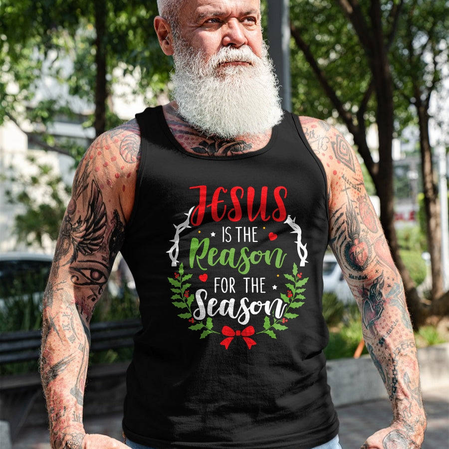 Christian Tee, Christian Faith Unisex T-Shirt/Hoodie/Sweatshirt HLT00 - Jesus is the reason for the season christian christmas Long Sleeve T-Shirt