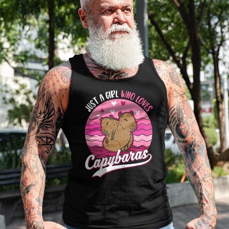 Cute Capybara Shirt, Funny Capybara Unisex T-Shirt/Hoodie/Sweatshirt HLT00 - Just a Girl who Loves Capybaras T-Shirt (7)