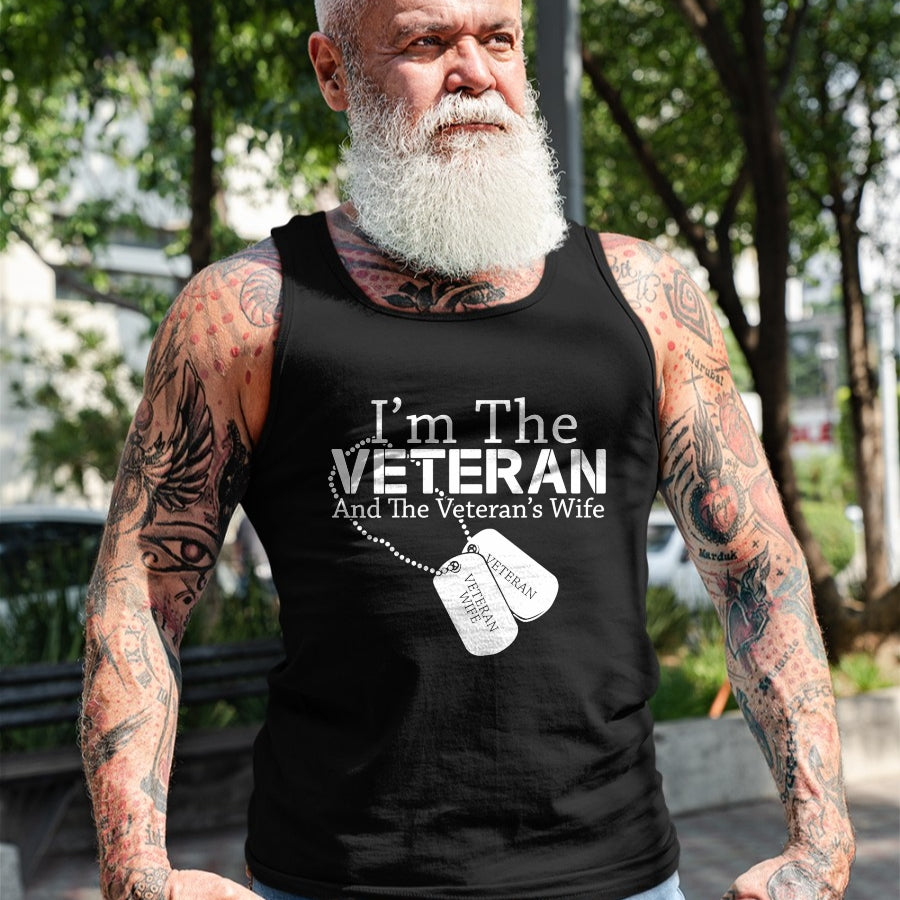 Proud Veteran Shirt, Funny Veteran UnisexT-Shirt/Hoodie/Sweatshirt HLT00 - Womens I Am The Veteran Veterans Day US Military Patriotic V-Neck T-Shirt