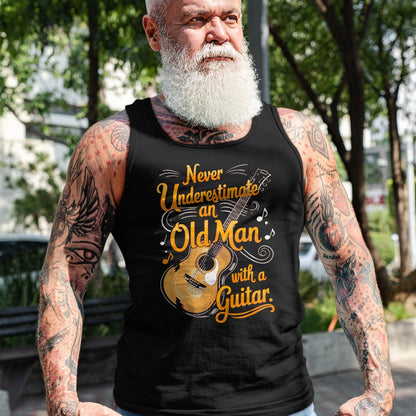 Guitar Lover Shirt, Funny Guitar UnisexT-Shirt/Hoodie/Sweatshirt HLT00 - Never Underestimate an Old Man with A Guitar Player T-Shirt, Men, Black, 3X-Large
