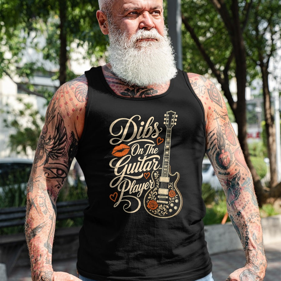 Guitar Lover Shirt, Funny Guitar UnisexT-Shirt/Hoodie/Sweatshirt HLT00 - Guitar Dibs On The Guitar Player Vintage Guitarist Gift T-Shirt