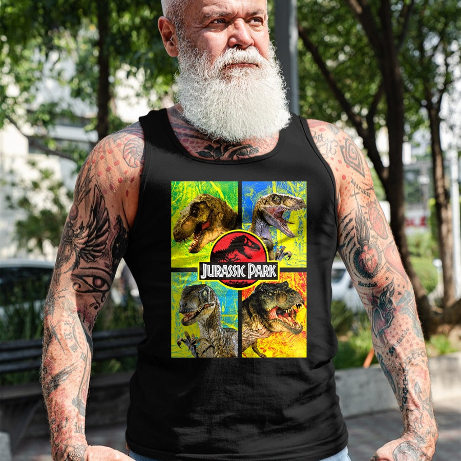 Best Dinosaur Lover Shirt, Funny Dinosaur UnisexT-Shirt/Hoodie/Sweatshirt HLT00 - Jurassic Park Four Different Dinosaur Faces Graphic T-Shirt T-Shirt